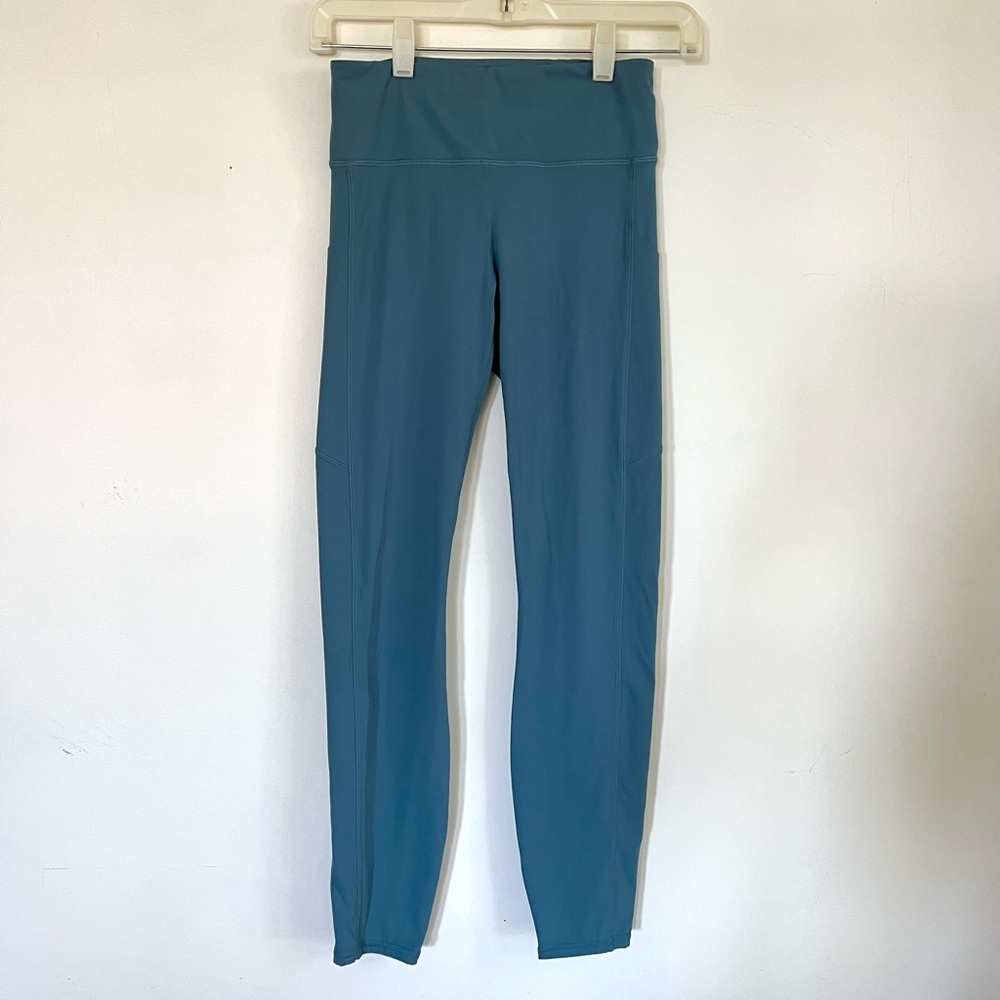 Vuori Stride Leggings Yoga Pants in Dark Luna, Teal Blue, XS